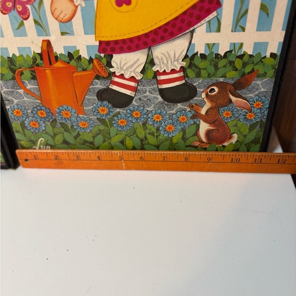 Vintage Wooden Colorful Raggedy Ann And Andy Doll Garden Art Prints - Picture 6 of 7